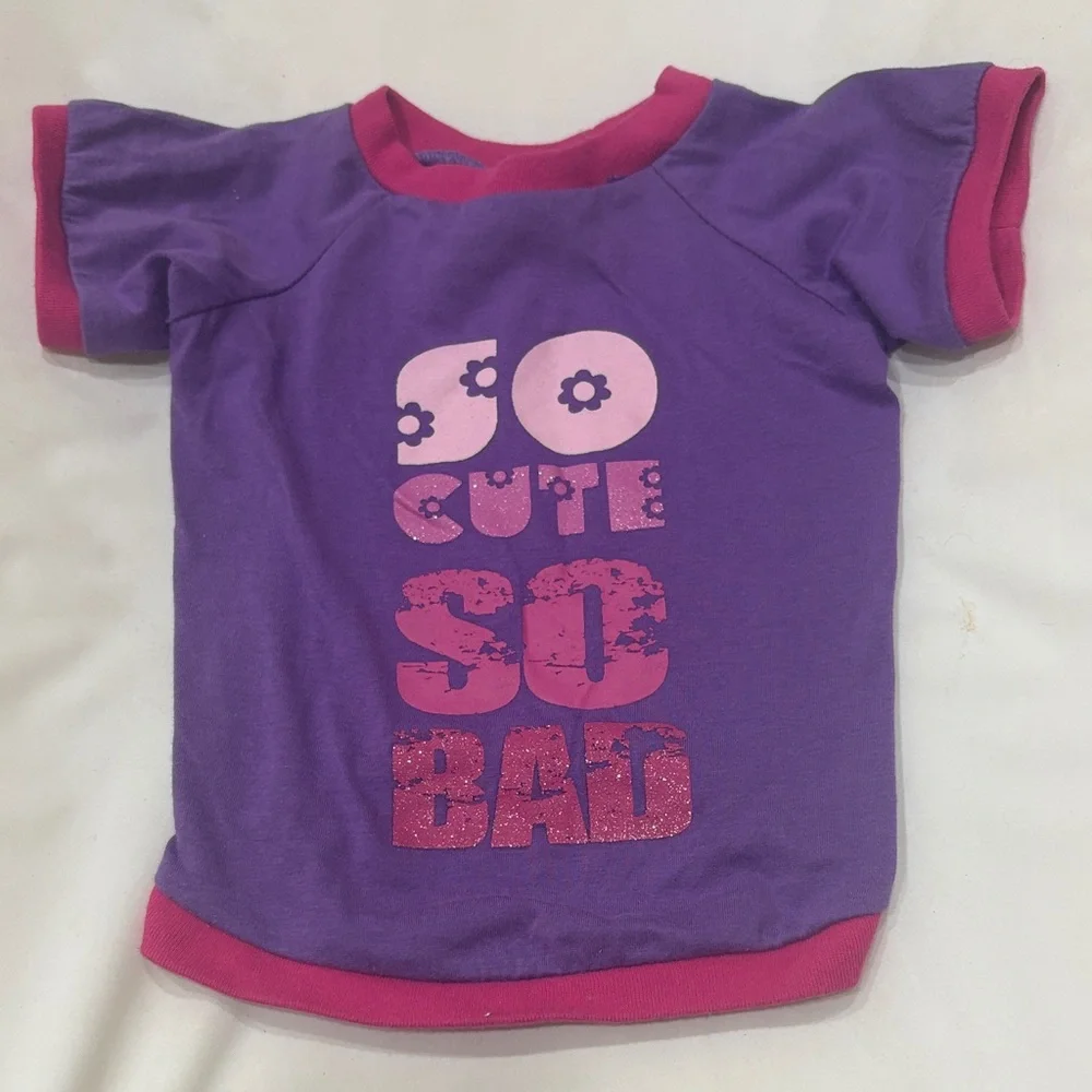Purple & Pink 'So Cute So Bad' Dog Tee - Unbranded